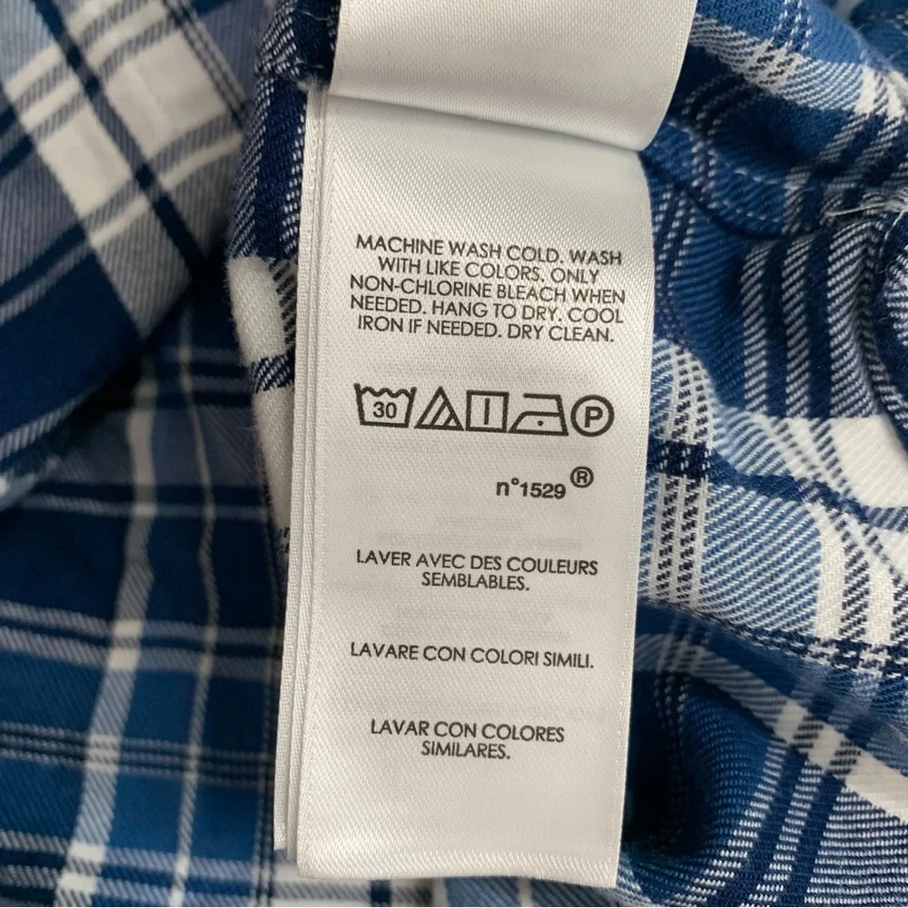 Polo Ralph Lauren Button Down Flannel Shirt Classic Fit Performance Blue Plaid - Picture 9 of 15